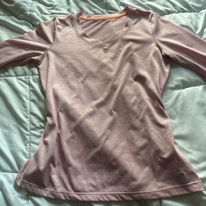 Source Unknown Light Pink Long Sleeve V-Neck Top